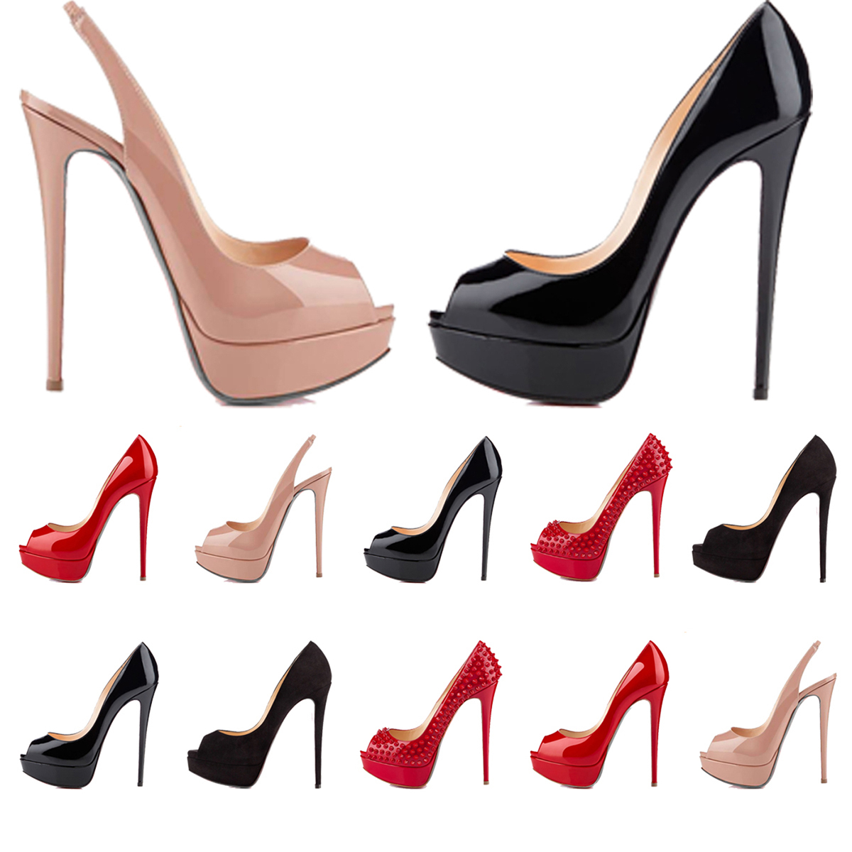 Womens Designer Shoes Red Bottom Heels Stiletto High Heels 14cm Heel Luxurys Dress Pumps Sexy Party Dongtrade, Black
Womens Designer Shoes Red Bottom Heels Stiletto High Heels 14cm Heel Luxurys Dress Pumps Sexy Party Dongtrade, Black