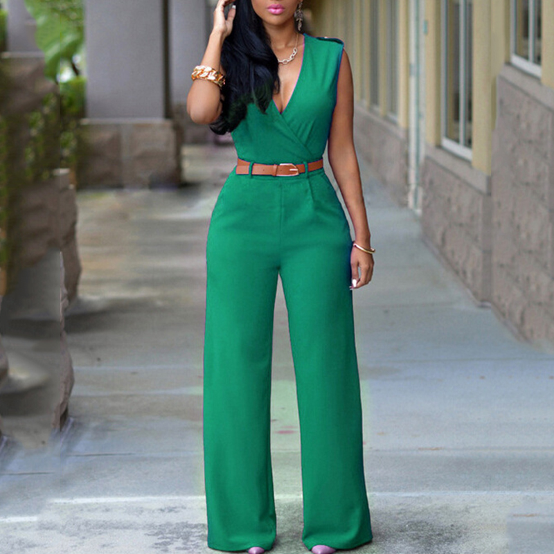 White Jumpsuit Long Pants For Women Rompers Sleeveless V -Neck Summer Wide Leg Jumpsuirt With Belt Sexy Club Party, Black
White Jumpsuit Long Pants For Women Rompers Sleeveless V -Neck Summer Wide Leg Jumpsuirt With Belt Sexy Club Party, Black