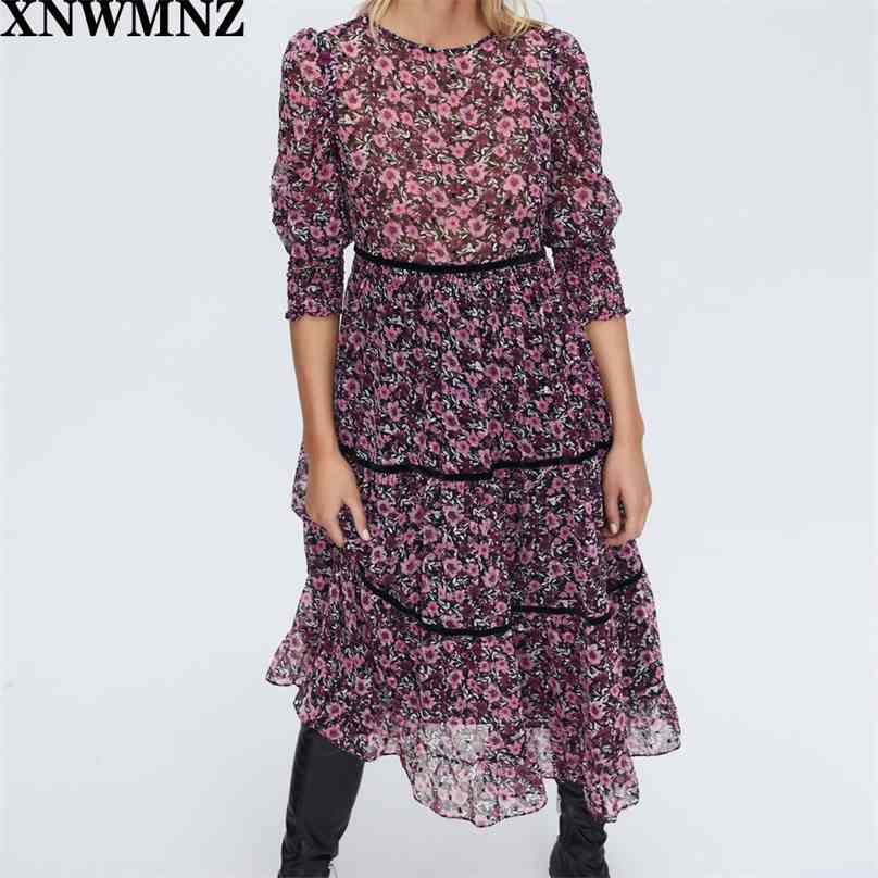 women printed midi dress vintage chic O neck dresses with long sleeves trimmed smocked detailing Female Ladies 210520, Multi
women printed midi dress vintage chic O neck dresses with long sleeves trimmed smocked detailing Female Ladies 210520, Multi
