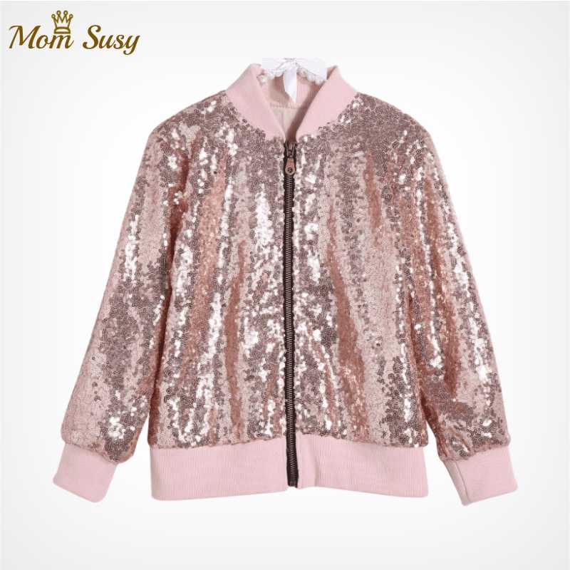 Jackets Girls Sequins Jacket Spring Autumn Cotton Outerwear Kids Long Sleeve Coat Children Solid Shiny Clothes, Blue;gray
Jackets Girls Sequins Jacket Spring Autumn Cotton Outerwear Kids Long Sleeve Coat Children Solid Shiny Clothes, Blue;gray