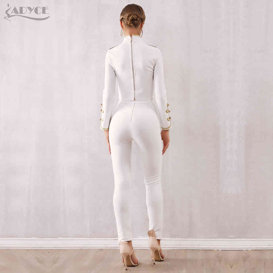 Winter Women Club Bandage Set Black White Tassel Tops&Pant 2 Two Pieces Night Out Celebrity Evening Party 210423