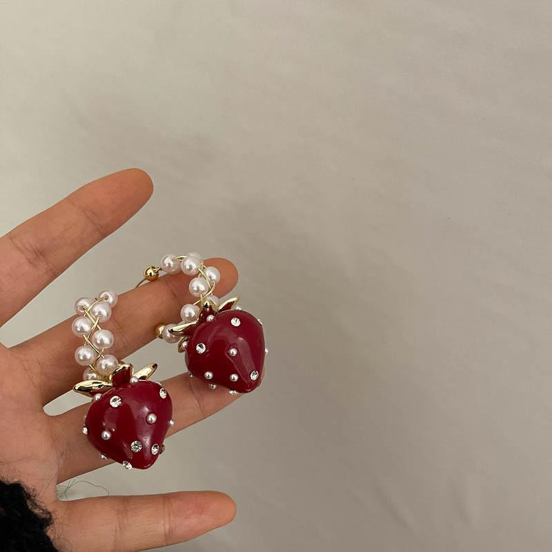 earrings & necklace korean ins fruit strawberry pearl pendant clavicle chain women girls casual sweet cool sweater, Silver
earrings & necklace korean ins fruit strawberry pearl pendant clavicle chain women girls casual sweet cool sweater, Silver