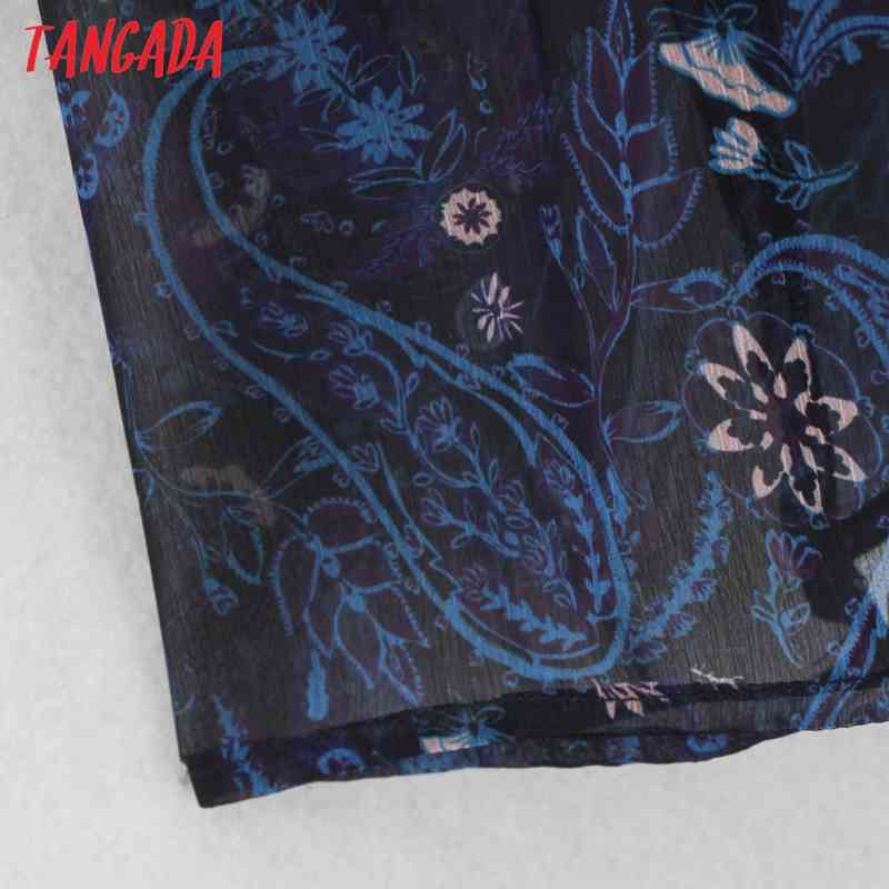Fashion Women Flowers Print Elegant Chiffon Long Sleeve Office Ladies Midi Dress 2W77 210416