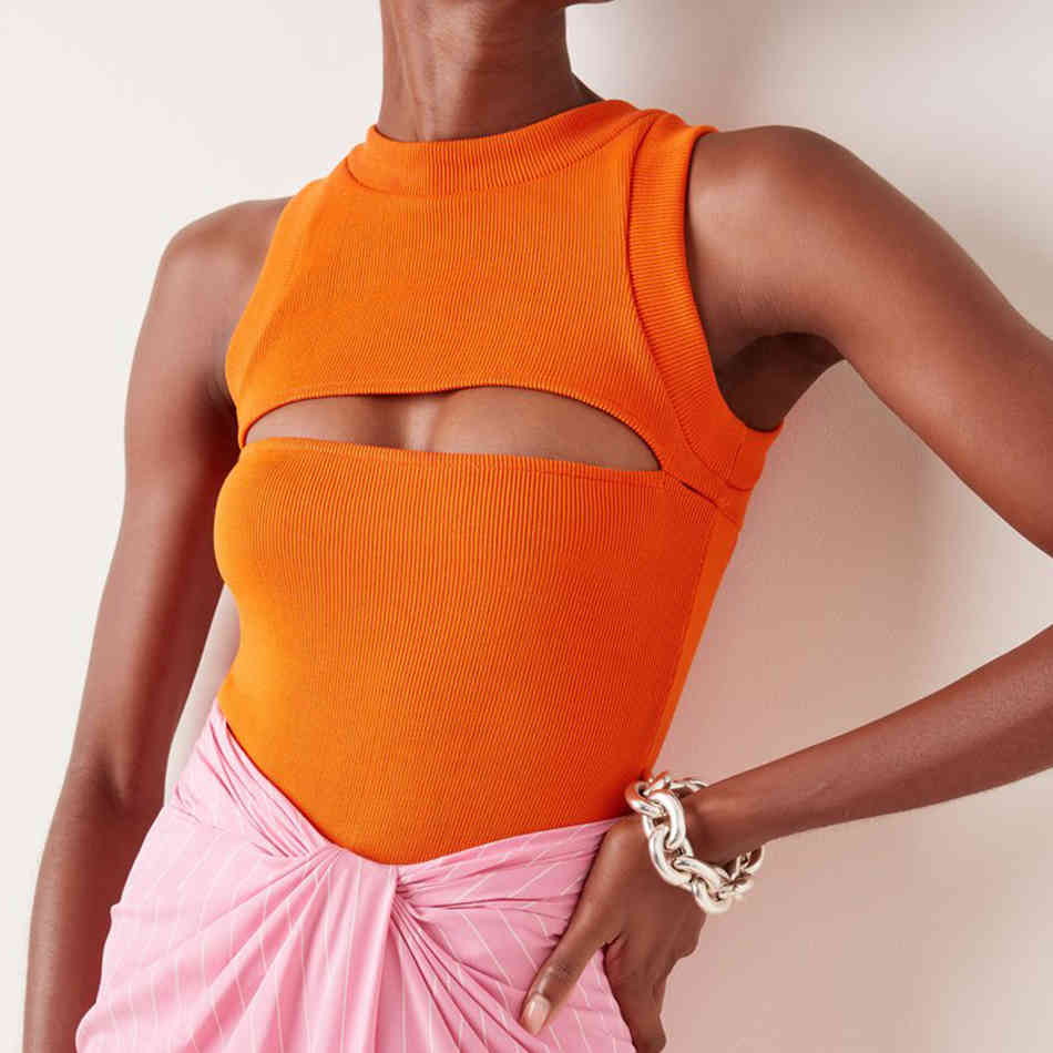 Summer Women Black Bikini Bandage Bodysuits Sexy Hollow Out Sleeveles Club Party Evening Bodycon Rompers Bodysuit 210423