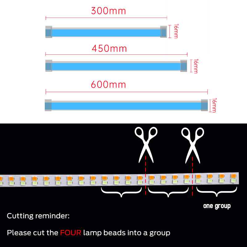 Led DRL Car Daytime Running Lights 60cm Flexible Waterproof Auto Turn Signal Yellow Brake Side Headlights Light
