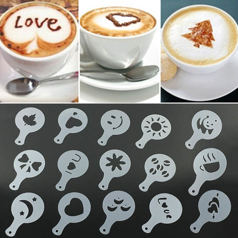 16pcs Coffee Printing Flower Model Cafe Accessories Coffee Foam Spray Template Plastic Garland Mold pad Barista Art Stencils
16pcs Coffee Printing Flower Model Cafe Accessories Coffee Foam Spray Template Plastic Garland Mold pad Barista Art Stencils