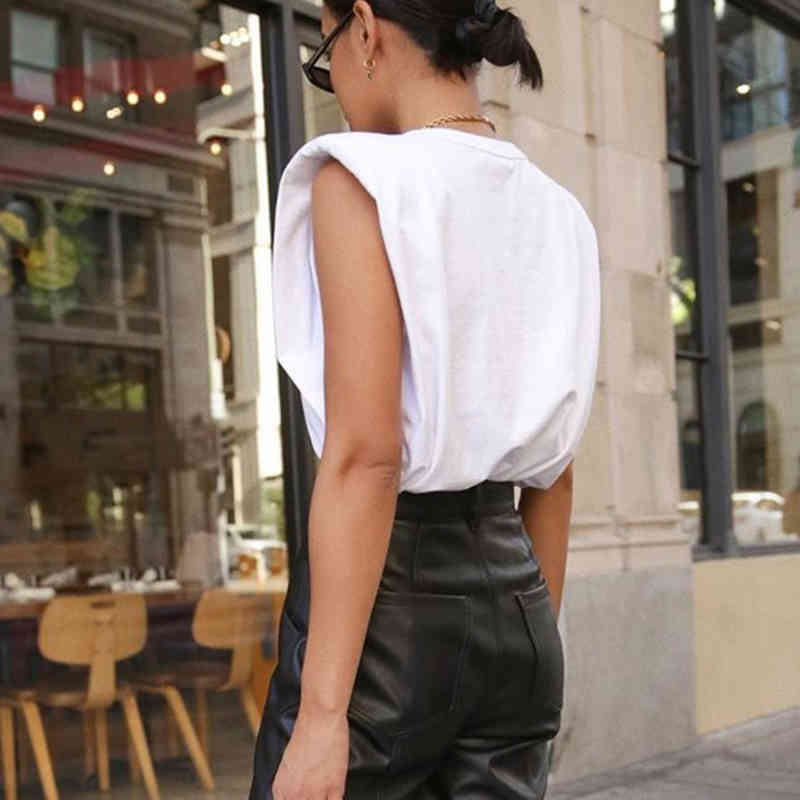 Wonder Summer Sleeveless Female O Neck Blouse Shirt Ladies Loose solid Chic Casual Blouses Muscle Tee Tanks 210510