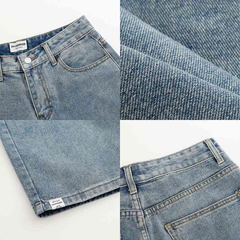 IEFB Summer Denim Shorts Men's Loose Straight Knee Length Pants Ins Korean Streetwear Fashion Casual Jeans Bottoms 9Y6962 210524