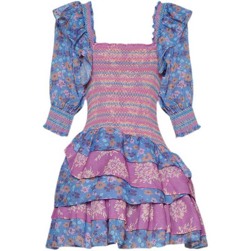 EXCELLENT QUALITY est Summer Square Collar Smocked Floral Printed Cascading Ruffles Dress 210526, Mixed color
EXCELLENT QUALITY est Summer Square Collar Smocked Floral Printed Cascading Ruffles Dress 210526, Mixed color