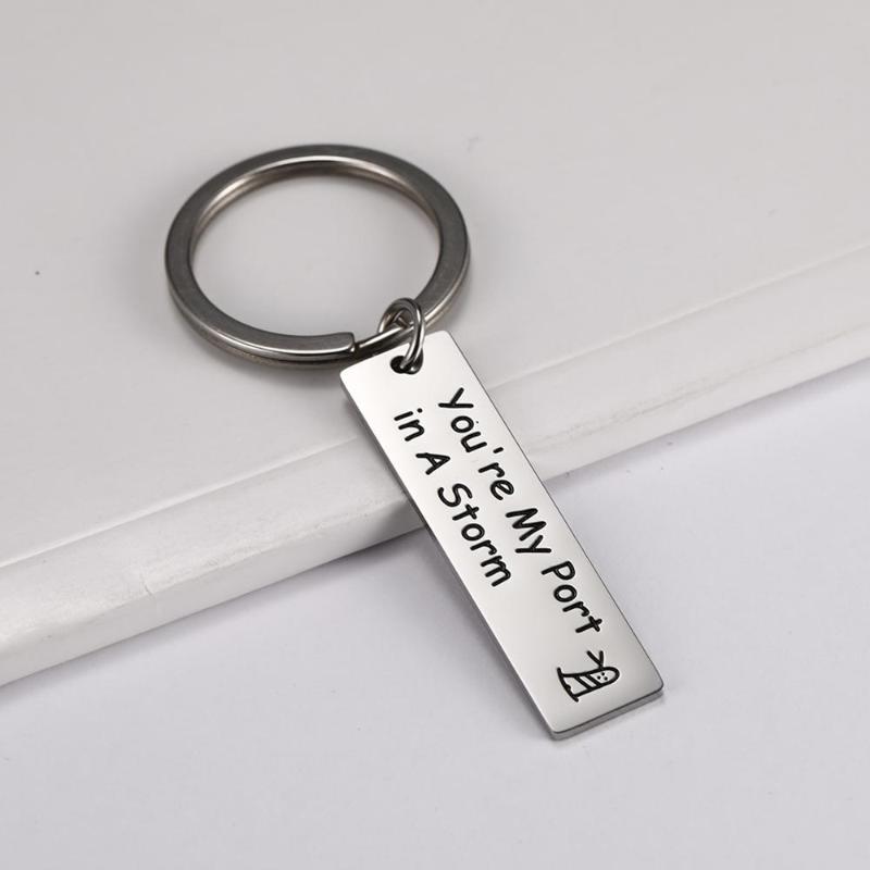 Keychains My Shape Key Ring 316L Stainless Steel King Chain Strip You Are Port In A Storm Pendant Year Gift For Lover Keyholder
Keychains My Shape Key Ring 316L Stainless Steel King Chain Strip You Are Port In A Storm Pendant Year Gift For Lover Keyholder