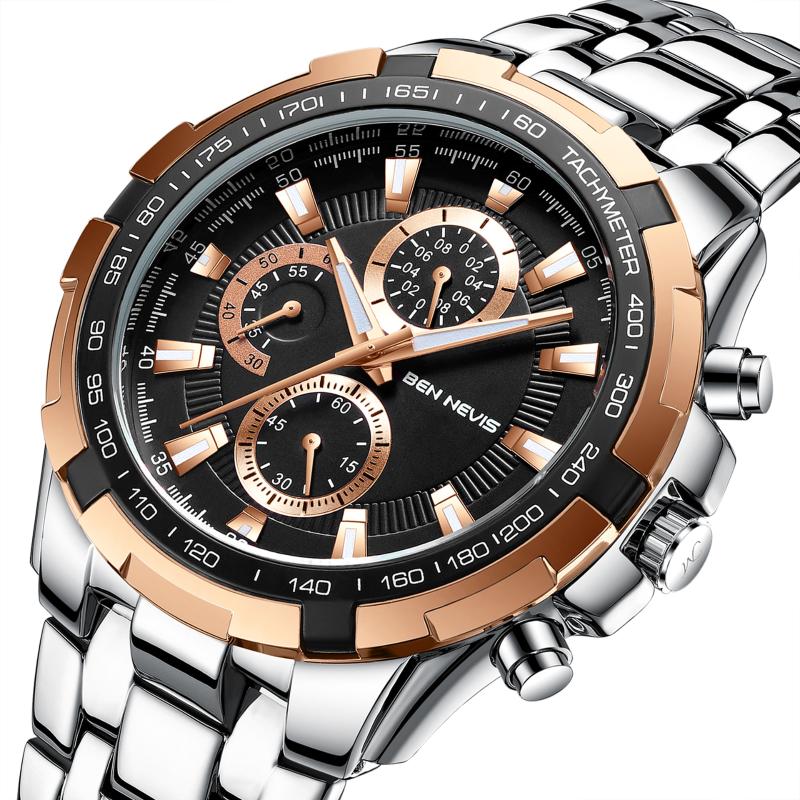 Wristwatches Fashion Design Top Men Watch Stainless Steel Men's Quartz Wristwatch Chronograph Clock Male Reloj Hombre, Silver
Wristwatches Fashion Design Top Men Watch Stainless Steel Men's Quartz Wristwatch Chronograph Clock Male Reloj Hombre, Silver