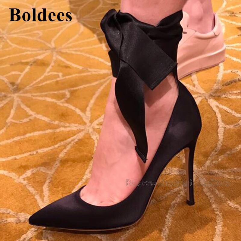 Dress Shoes Unique Designer Women Ankle Straps Side Tied High Heel Pointed Toe Slip-on Thin Heels Party Pumps Bride, As picture
Dress Shoes Unique Designer Women Ankle Straps Side Tied High Heel Pointed Toe Slip-on Thin Heels Party Pumps Bride, As picture