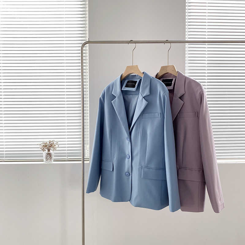 Spring Korean Solid Color Oversized Suit Coat Women' Long Sleeve Loose Blazer Jacket Female OL 210607, Blue
Spring Korean Solid Color Oversized Suit Coat Women' Long Sleeve Loose Blazer Jacket Female OL 210607, Blue