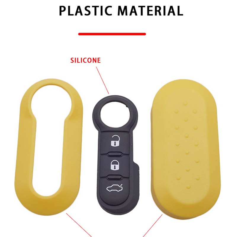 Remote Flip Car Keys Fob Case For Fiat 500 Panda Punto Bravo Replacement Cars Key Cases 3 Buttons Rubber Button Pad