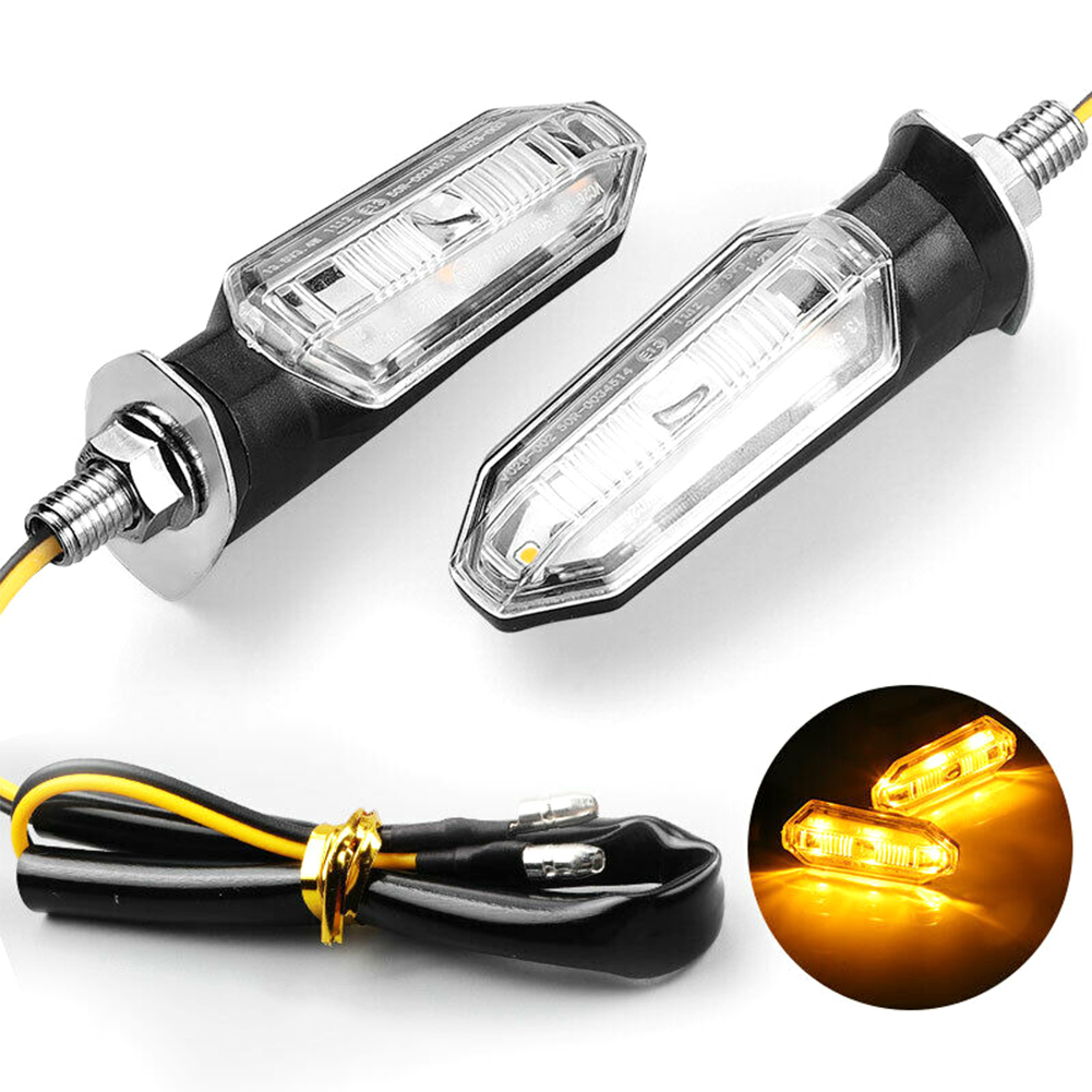 2Pcs Universal Motorcycle LED Turn Signals Long Short Turn Signal Indicator Lights Blinkers Flashers Lamp Motorcycle Accessories