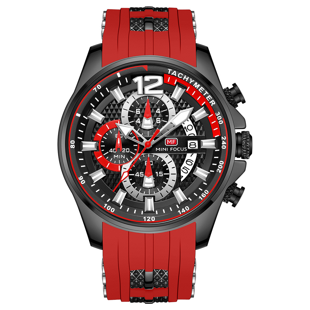 Wristwatches Men quartz large steel dial 42mm silicone strap fashion design sport watch for mens stopwatch luminous calendar function trendy wrist charm accessory, Black
Wristwatches Men quartz large steel dial 42mm silicone strap fashion design sport watch for mens stopwatch luminous calendar function trendy wrist charm accessory, Black