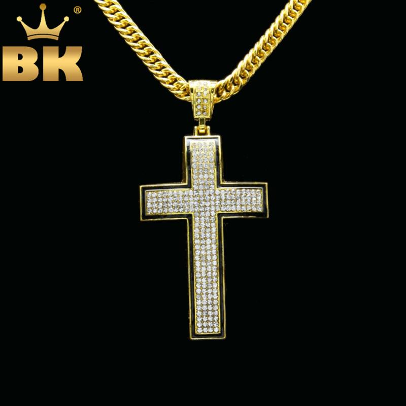 Pendant Necklaces THE BLING KING Hiphop Cross Gold Silver Color Full Iced Out Rhinestones Necklace Long Chain Fashion Jewelry For Men
Pendant Necklaces THE BLING KING Hiphop Cross Gold Silver Color Full Iced Out Rhinestones Necklace Long Chain Fashion Jewelry For Men