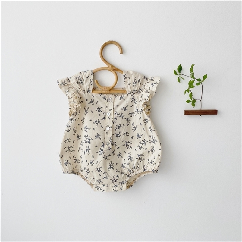 Summer Korean style infant girls cute floral jumpsuits 0-2 years baby cotton sleeveless bodysuits 210708
Summer Korean style infant girls cute floral jumpsuits 0-2 years baby cotton sleeveless bodysuits 210708
