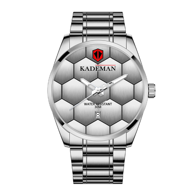 KADEMAN Brand High Definition Luminous Mens Watch Football Texture Quartz Calendar Watches Leisure Simple Stainless Steel Masculine Wristwatches, Slivery;brown
KADEMAN Brand High Definition Luminous Mens Watch Football Texture Quartz Calendar Watches Leisure Simple Stainless Steel Masculine Wristwatches, Slivery;brown
