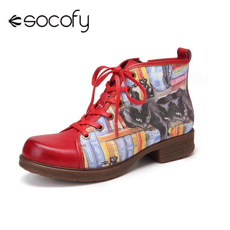 Boots SOCOFY Women Elegant Style Ankle Cloth Stitching Comfy Cowhide Leather Casual Outdoor Lace Up Zipper Tooling, Black
Boots SOCOFY Women Elegant Style Ankle Cloth Stitching Comfy Cowhide Leather Casual Outdoor Lace Up Zipper Tooling, Black