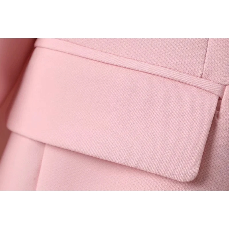 vintage women long jackets autumn pink twill pattern ladies suits buttonfly female coats casual girls loose jacket 210430