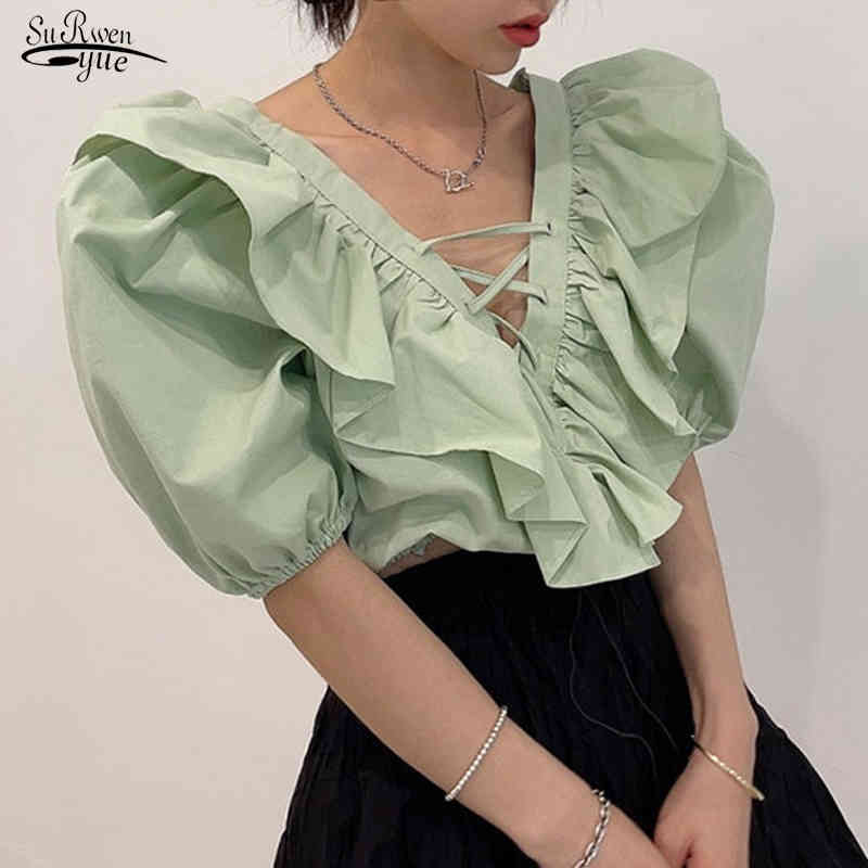 Ruffles Sweet Short Sleeves Elegance Summer Lady Chic High Street Gentle Femme Loose Tops Fashion Blouses 14613 210521, White
Ruffles Sweet Short Sleeves Elegance Summer Lady Chic High Street Gentle Femme Loose Tops Fashion Blouses 14613 210521, White