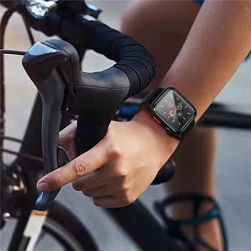 For Watch iWatch Series 6 5 4 3 2 1 SE Slim Soft TPU Case Tempered Glass Full Screen Protector Protect Cover Skin4383758