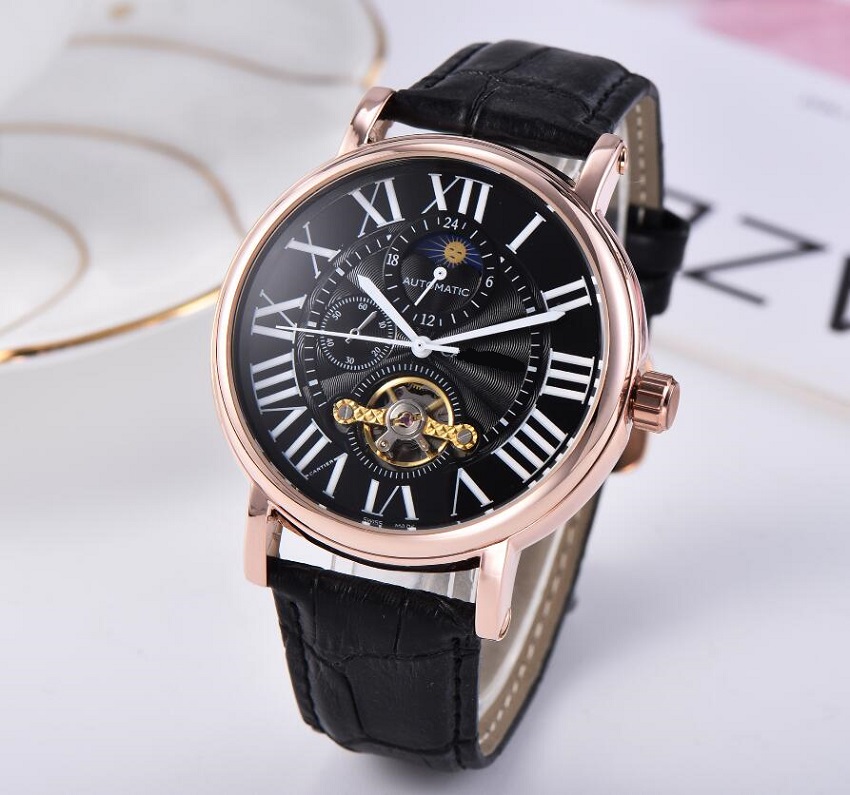 montre de luxe Mens Automatic Watches Leather Self-Winding Classic Wristwatches reloj, Slivery;brown
montre de luxe Mens Automatic Watches Leather Self-Winding Classic Wristwatches reloj, Slivery;brown
