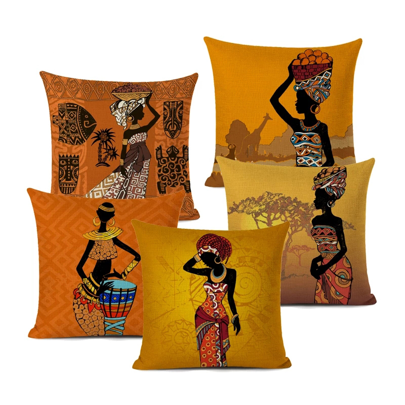 African Ethnic Woman Cushion Cover Girl Decorative Pillow Case Linen Color Cloth Throw for Sofa Home Decor
African Ethnic Woman Cushion Cover Girl Decorative Pillow Case Linen Color Cloth Throw for Sofa Home Decor