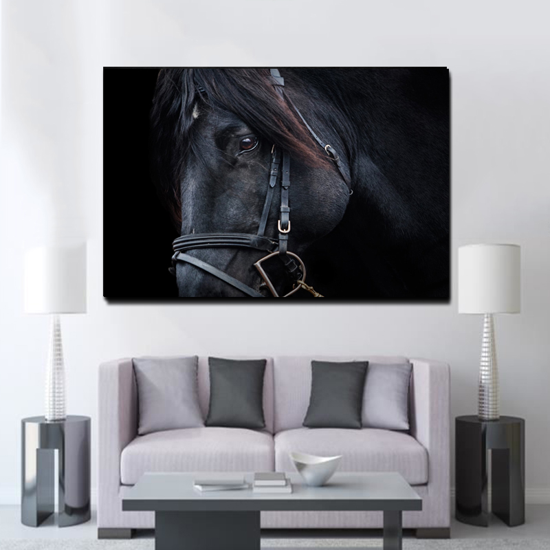 Modern Art Black Lion Animal Art Picture Canvas Poster For Living Room Wall Decorative Painting