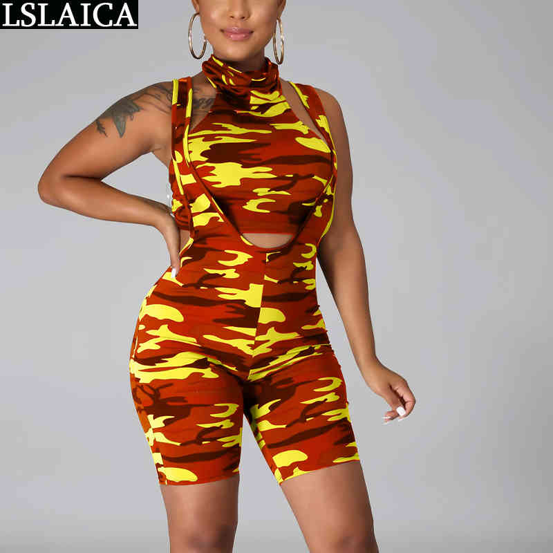 Crop Tops Tracksuit Women Camouflage Print Halter Sleeveless 2 Piece Sets Womens Outfits Short Pants Sport Conjunto Mujer 210520, Red
Crop Tops Tracksuit Women Camouflage Print Halter Sleeveless 2 Piece Sets Womens Outfits Short Pants Sport Conjunto Mujer 210520, Red