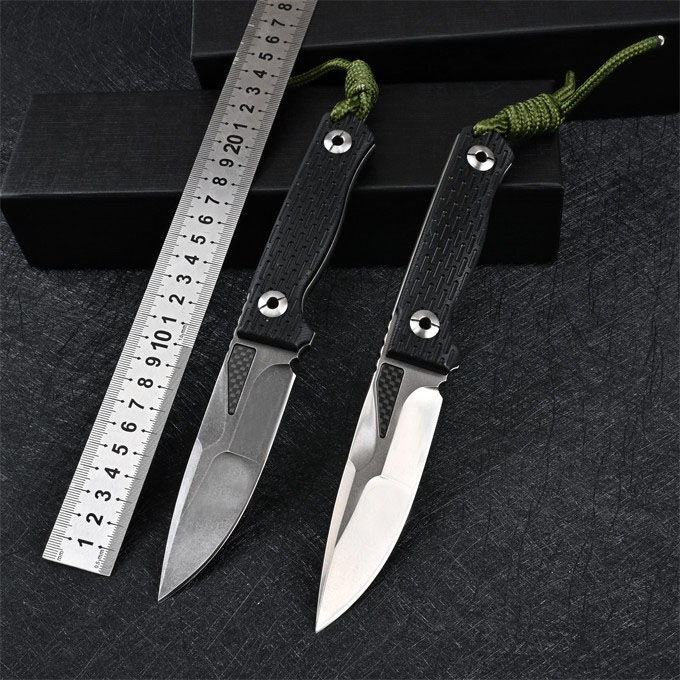 High Quality Survival Straight Knife D2 Steel Black/White Stone knife Wash Drop Point Blade Full Tang G10 Handle Fixed Knives With Kydex