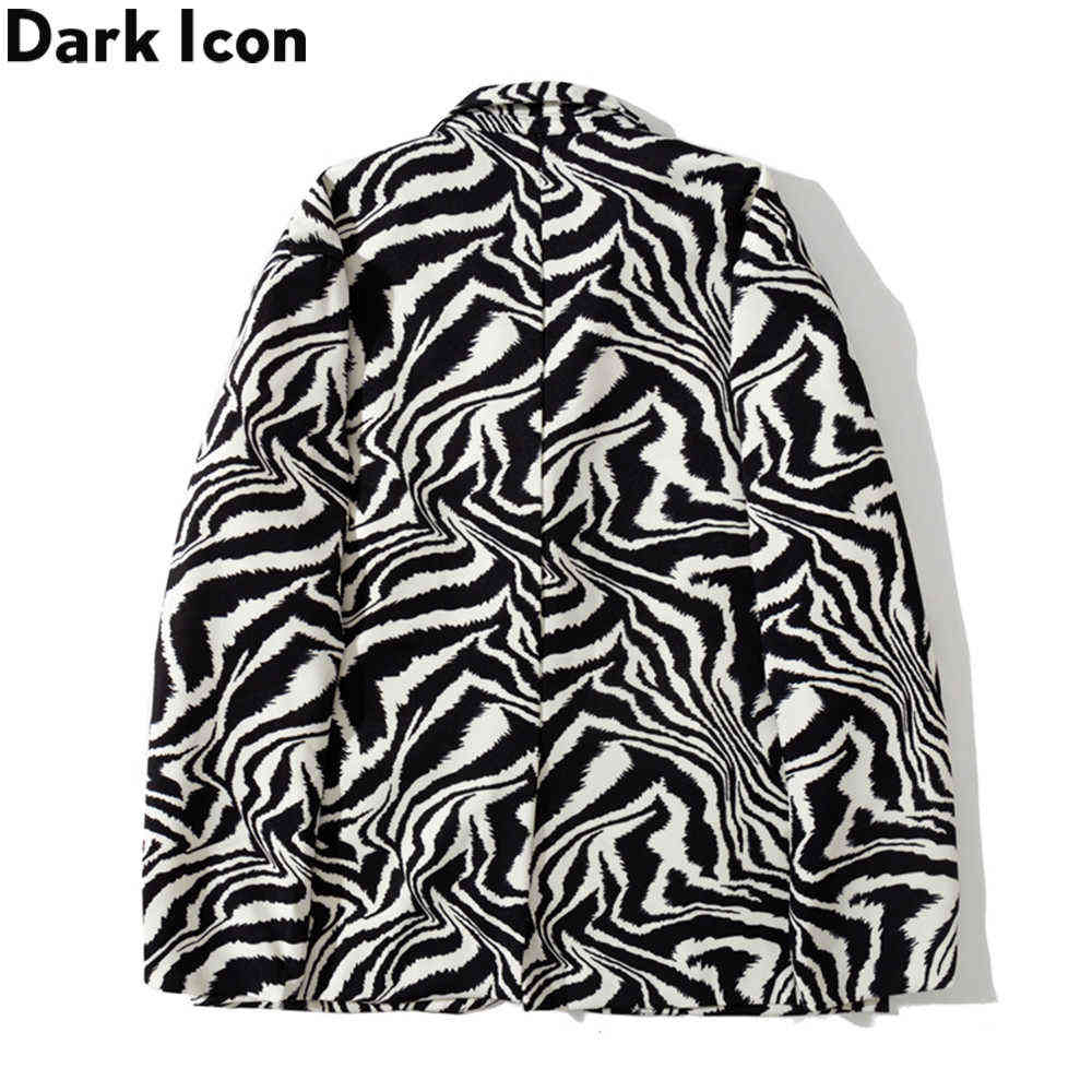 Zebra Suit Jacket Men Single Breast Oversized Men's Jackets for Autumn 210603
