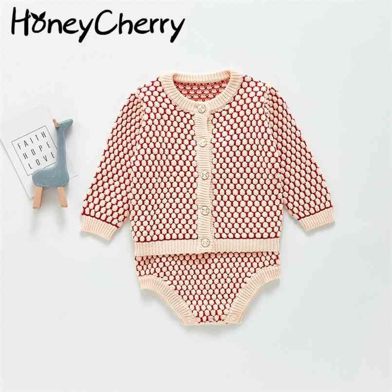 infants and young children baby suit jacquard cardigan strap Romper climbing clothes born knitted 210702
infants and young children baby suit jacquard cardigan strap Romper climbing clothes born knitted 210702