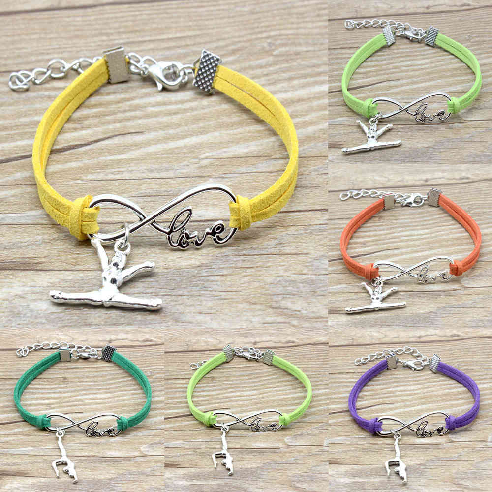 Infinity Love Gymnastics Charm Pink Yellow Suede Leather Bracelet Gifts for Women & Men Sports Bracelets Jewelry
Infinity Love Gymnastics Charm Pink Yellow Suede Leather Bracelet Gifts for Women & Men Sports Bracelets Jewelry
