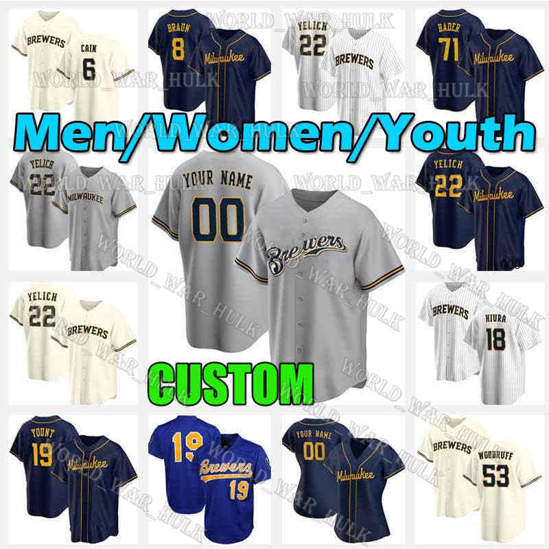 Milwaukee Brewers Baseball Jerseys Christian Yelich #22 Jersey 19 Robin Yount Lorenzo Cain 8 Ryan Braun Men Women Youth 2021, Blue;black
Milwaukee Brewers Baseball Jerseys Christian Yelich #22 Jersey 19 Robin Yount Lorenzo Cain 8 Ryan Braun Men Women Youth 2021, Blue;black