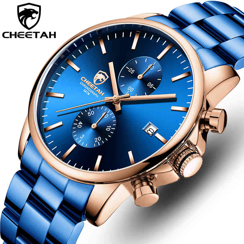 Blue Mens Watches with Stainless Steel CHEETAH Top Brand Luxury Men Sport Chronograph Quartz Men Watch Relogio Masculino 210517, Steel silver blue
Blue Mens Watches with Stainless Steel CHEETAH Top Brand Luxury Men Sport Chronograph Quartz Men Watch Relogio Masculino 210517, Steel silver blue