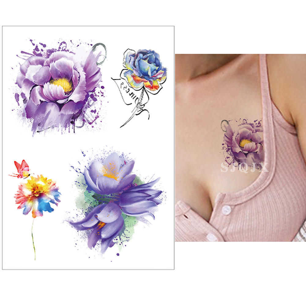 1 piece Woman temporary stickers flower lilies rose lotus Waterproof fake Red blue pink Flower tattoo
1 piece Woman temporary stickers flower lilies rose lotus Waterproof fake Red blue pink Flower tattoo