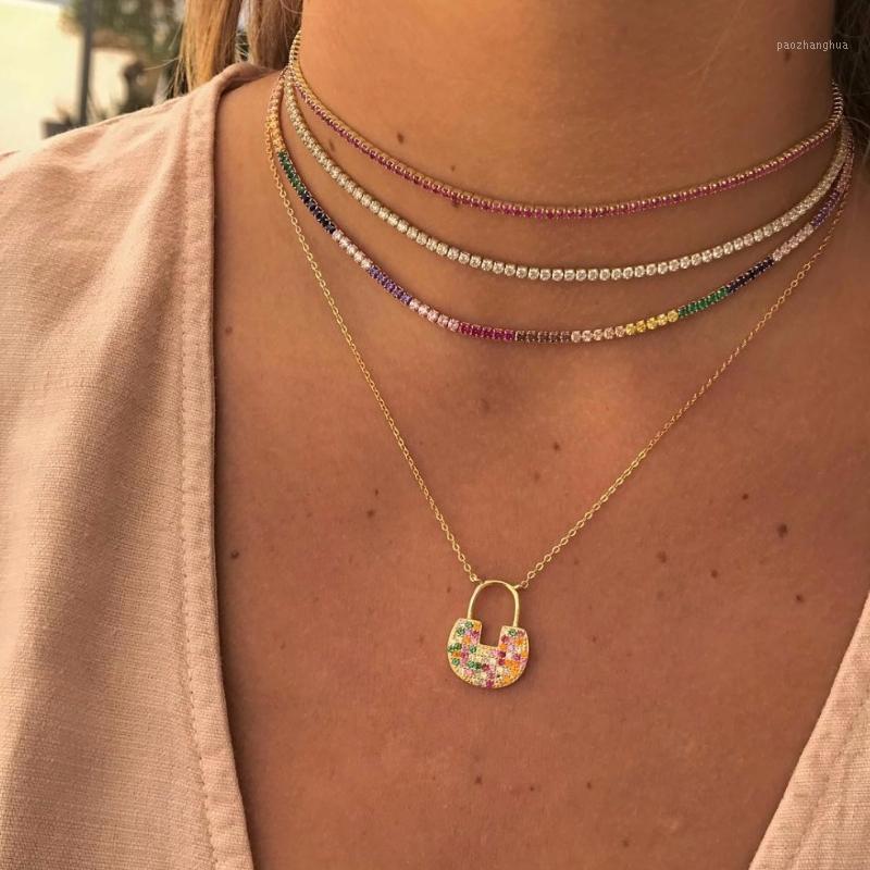 Chokers Sexy Tiny Cz Tennis Chain With Luxury Rainbow Colorful Charm 35+5cm Choker Necklaces Iced Out Bling Multilayer Women Jewelry, Golden;silver
Chokers Sexy Tiny Cz Tennis Chain With Luxury Rainbow Colorful Charm 35+5cm Choker Necklaces Iced Out Bling Multilayer Women Jewelry, Golden;silver
