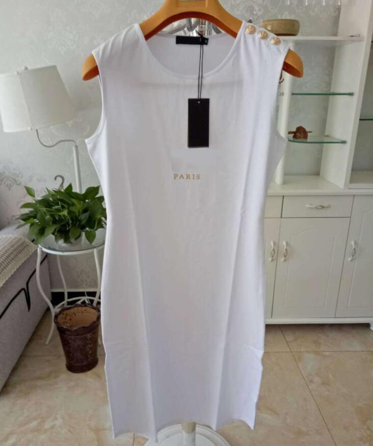 Summer Women Designer Dresses With Gold Letters NewStyle Sexy Night Club Lady Skirts Fashion Sleeveless Shirt Dress Clothing High Quality, Black
Summer Women Designer Dresses With Gold Letters NewStyle Sexy Night Club Lady Skirts Fashion Sleeveless Shirt Dress Clothing High Quality, Black