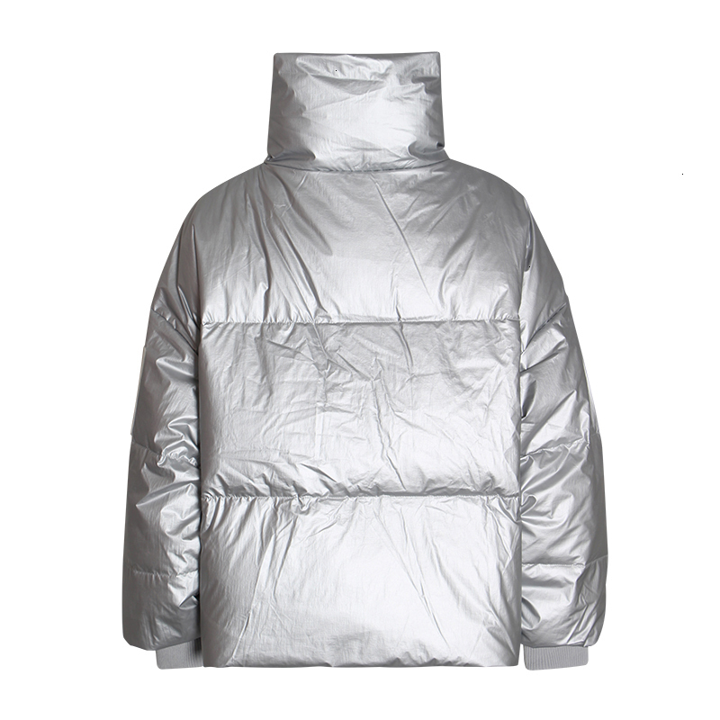 VGH Casual Solid Cotton Coat For Women Turtleneck Long Sleeve Minimalist Parkas Female Fashion New Clothing Winter Tide 210421