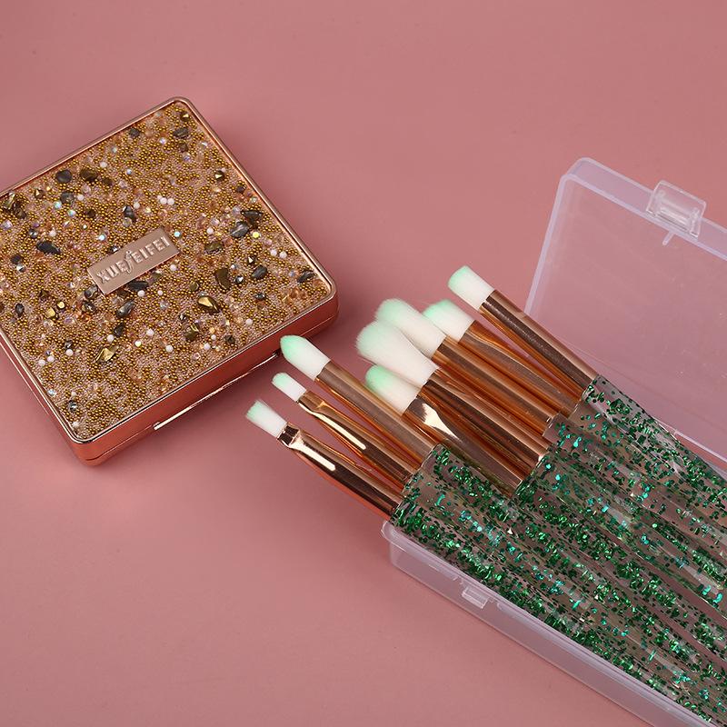 Makeup Brushes 10Pcs/Set Crystal Set Eye Cosmetic Powder Foundation Shadow Cosmetics Professional Make Up Brush