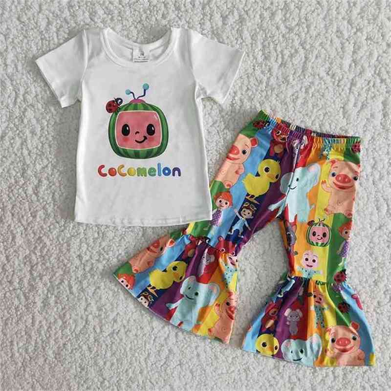 Spring Infant Cute Girl Cocomelon Short Sleeve T-Shirt Cartoon Bell Bottom Fashion Baby Outfit Wholesale Boutique Clothes 210729, White
Spring Infant Cute Girl Cocomelon Short Sleeve T-Shirt Cartoon Bell Bottom Fashion Baby Outfit Wholesale Boutique Clothes 210729, White