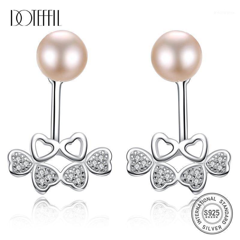 Stud DOTEFFIL 8mm White/Pink/Purple Pearl 925 Sterling Silver Zircon Four-leaf Clover Earrings For Women Wedding Engagement Jewelry, Golden;silver
Stud DOTEFFIL 8mm White/Pink/Purple Pearl 925 Sterling Silver Zircon Four-leaf Clover Earrings For Women Wedding Engagement Jewelry, Golden;silver