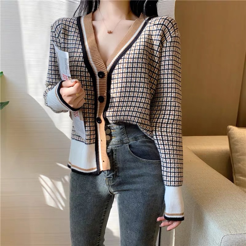 Cardigan Celebrity Style Sweater Women's Long-Sleeve Pattern Short Loose-Fit Students Coat Sweater 210421