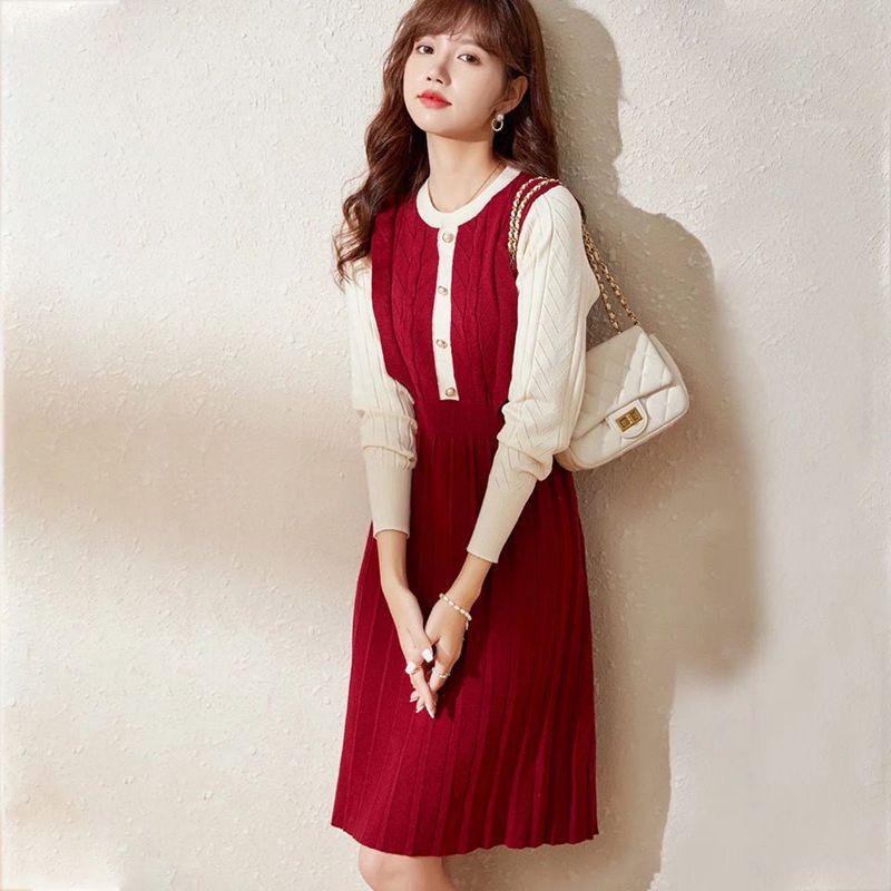 Ruffled Knit Women A Line Sweate Dress Autumn Winter Thick Pleated O Neck Button CHIC Female Maxi Dresses, Black;gray
Ruffled Knit Women A Line Sweate Dress Autumn Winter Thick Pleated O Neck Button CHIC Female Maxi Dresses, Black;gray
