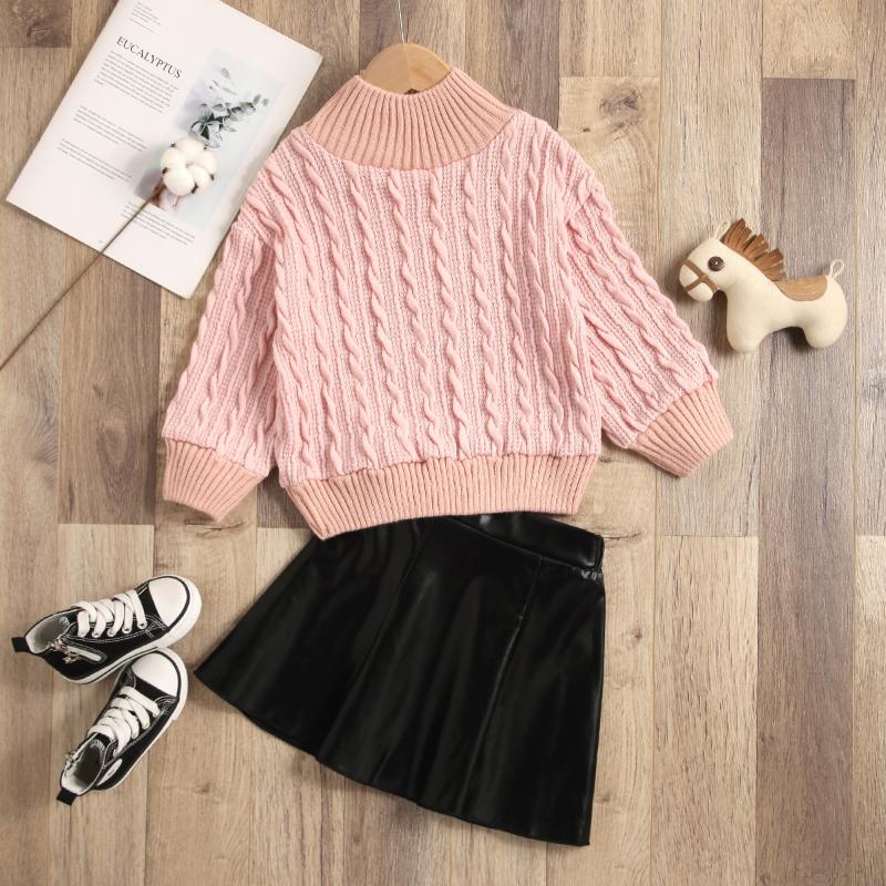 Clothing Sets Kid Girls Sweater Set Knitted Solid Color Tops Thigh Long Pleated Leather Skirt Kids 2-6Years, White
Clothing Sets Kid Girls Sweater Set Knitted Solid Color Tops Thigh Long Pleated Leather Skirt Kids 2-6Years, White