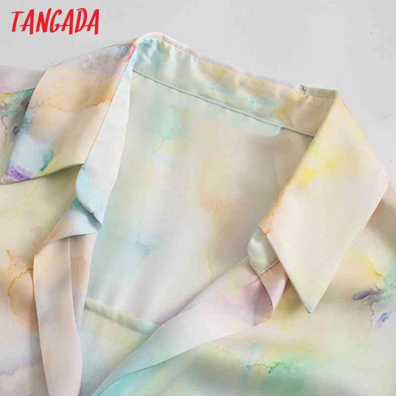 Women Retro Oversized Tie Dye Blouse Long Sleeve Chic Female Casual Loose Shirt Blusas Femininas 5Z72 210416