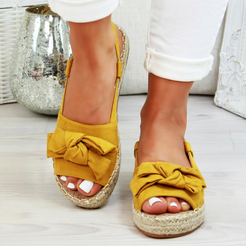 Woman Peep Bow Casual Shoes Sandalias Mujer Women Sandals Womens Flats For Summer, Yellow 2
Woman Peep Bow Casual Shoes Sandalias Mujer Women Sandals Womens Flats For Summer, Yellow 2