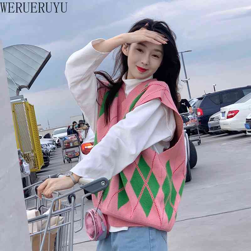 WERUERUYU chic Autumn winter loose thick sleeveless Sweater Pullovers Women casual v-neck Sweater vest female knit top 210608, Photo color
WERUERUYU chic Autumn winter loose thick sleeveless Sweater Pullovers Women casual v-neck Sweater vest female knit top 210608, Photo color